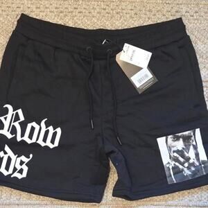 Death Row Records Black Graphic Shorts Size L NWT